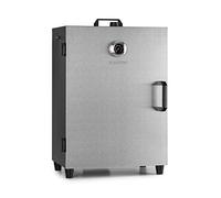 Klarstein Flintstone Steel Smoker - Smoker, Smoking Oven, 1600 Watts, Adjustable Thermostat, Integrated Thermometer, 3 Smokers, Steel Door, Magnetic Lock, Vent, Stainless Steel, Silver