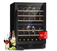 KLARSTEIN Free-standing Wine Cooler Drinks Fridge, Dual Zone Wine Fridges Drinks Cooler, Indoor/Outdoor Small Beer Fridge with Glass Door, Wine Preserving Refrigerator w/Touch Pad, 5-20°C, 51 Bottles