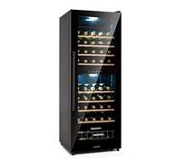 Klarstein Free-standing Wine Cooler Drinks Fridge, Dual Zone Wine Fridges Drinks Cooler, Indoor/Outdoor Small Beer Fridge with Glass Door, UV Protection Refrigerator w/Touch Pad, 4-22°C, 54 Bottles