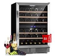 KLARSTEIN Free-standing Wine Cooler Drinks Fridge, Dual Zone Wine Fridges Drinks Cooler, Indoor/Outdoor Small Beer Fridge with Glass Door, Wine Preserving Refrigerator w/Touch Pad, 5-20°C, 51 Bottles