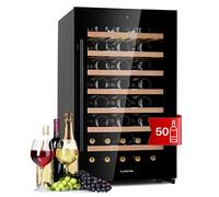 Klarstein Free-Standing Wine Cooler Drinks Fridge, Single Zone Wine Fridges Drinks Cooler, Indoor/Outdoor Small Beer Fridge with Glass Door, UV Protection Refrigerator, 5-18°C, 52 Bottles