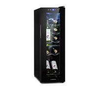 KLARSTEIN Free-standing Wine Cooler Fridge, Single Zone Wine Fridge with Glass Door, 32L Slimline Drinks Fridge, Beer & Wine Chiller Bottle Fridge for Home Pub, Indoor/Outdoor Bar Fridge, 12 Bottles