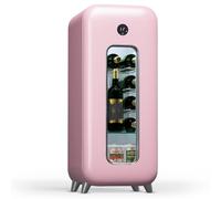 KLARSTEIN free-standing wine fridge 1 zone, drinks fridge small, small wine cabinet, cooler with glass door, indoor/outdoor bottle 15 bottles