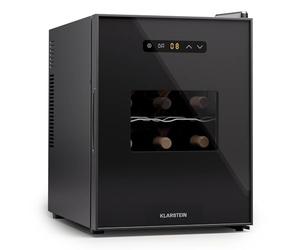 Klarstein Free-Standing Wine Fridge 1 Zone, Drinks Fridge Small, Small Wine Cabinet, Wine Cooler Small with Glass Door, Indoor/Outdoor Bottle Fridge, Wine Fridge, 12 Bottles