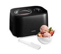 Klarstein FrostFusion Ice Cream Maker with Compressor - 1L Stainless Steel, 3-in-1 for Ice Cream, Slushie & Yogurt, Touch & Knob Control, LED Display, Timer