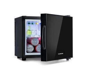 Klarstein Frosty Mini Fridge - Compact minibar with thermoelectric Cooling System, freestanding, 10 Litre Capacity, Cooling: 12-18 °C, Black, 33.5 x 30 x 34 cm (WxHxD)
