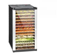 Klarstein Fruit Jerky 14 Food Dehydrator - 1000 W, 14 Stainless Steel Tiers, Large Door with Viewing Window, LCD Display, Temperature Range of 30-70 ° in 1° C Steps, Timer, Black