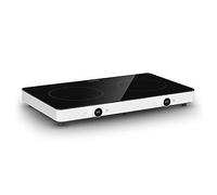 Klarstein FutureChef Double Induction Hob - Power: 3000 Watts, 2 Zones, Control Dial, LED Display, 10 Power Levels, Timer Function, Portable, Induction Hob, Material: Glass Ceramic, Colour: Black