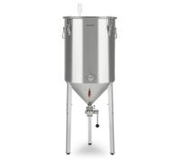 Klarstein Gärkeller Beer Brewing System - Fermentation Kettle with Thermometer, Conical Stainless Steel Boiler, for Brewing Beer or Fermenting Wine, Airlock Airtight Lid, Drain Tap, Pro 60 L, Silver