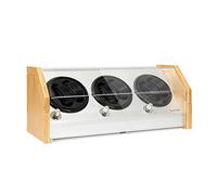 Klarstein Garonne 6 Watch Winder - 6 Watch Bamboo Case with 3 Rotating Plates, 3 Speeds, 4 Modes