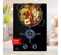 Klarstein Gas Cooker, 2 Burners Gas Hob, 4000W Built In Two Ring Hob,