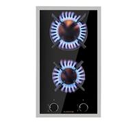 Klarstein Gas Cooker, 2 Burners Gas Hob, 4200W Built In Two Ring Electric Hob, Campervan Cooktops Gas Cookers, Stainless Steel Glass Top Wok Burner, 2 Ring Kitchen Stoves LPG Cooker Gas Burners Units