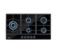 Klarstein Gas Cooker, 5 Burners Gas Hob, 11100W Built In Five Ring Electric Hob, Campervan Cooktops Cookers, Stainless Steel Glass Top Wok Burner, 5 Ring Kitchen Stoves LPG Cooker Burners Unit