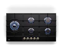 Klarstein Gas Cooker, 5 Burners Gas Hob, 11100W Built In Five Ring Electric Hob, Campervan Cooktops Cookers, Stainless Steel Glass Top Wok Burner, 5 Ring Kitchen Stoves LPG Burners