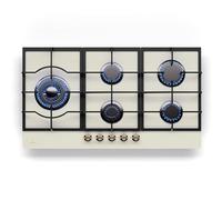 Klarstein Gas Cooker, 5 Burners Gas Hob, 11100W Built-in Five Ring Electric Stove, Campervan Cooktop, Stainless Steel Glass Top Wok Burner, 5 Ring Kitchen Stoves LPG Cooker