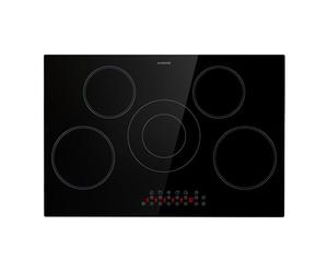 Klarstein glass ceramic hob, stove with 5 hobs, 8200 W hob, modern built-in hob, electric hob, electric hob with boost function, hob for the kitchen, glass ceramic hob 80 cm