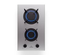 Klarstein Goldflame 30cm Gas hob 2 burners Silver