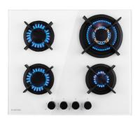 Gas Hob 60 cm 4 Burner Ring Glass Ceramic Gas Cooker Hob Gas Burner Hob White