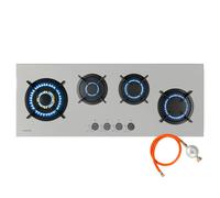 Klarstein Goldflame 4-Burner Slim Gas Hob 90 cm Built-in Gas Cooker Hob Silver