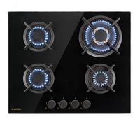 Klarstein Goldflame 60cm Gas hob 4 burners Black glass