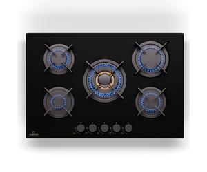 Klarstein Goldflame 75cm Gas hob 5 burners Black