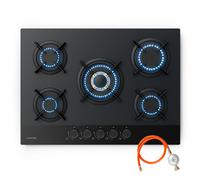 Goldflame Nano gas hob | 5 brass burners | 8 kW | Nano coating | LPG/natural gas