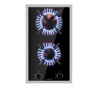 Klarstein Gas Cooker, 2 Burners Gas Hob, 4200W Built In Two Ring Electric Hob, Campervan Cooktops Cookers, Stainless Steel Glass Top Wok Burner, 2 Ring Kitchen Stoves LPG Burners Units
