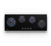 Klarstein Goldflame Slim 90cm Gas Hob 4 Burners Black
