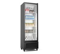 KLARSTEIN GrandCooler 306L Drinks Fridge - Beverage Refrigerator with Double-Glazed Door, LED Lighting, Mechanical Thermostat, 4 Shelves, 0°C to 10°C, 4 Wheels