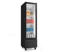 KLARSTEIN GrandCooler Commercial Drinks Fridge 180 L - Beverage Cooler with LED Light (White/Blue), Adjustable Temperature 0-10 °C, 3 Shelves