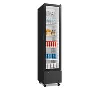 KLARSTEIN GrandCooler Commercial Drinks Fridge 220 L - Beverage Cooler with LED Light (White/Blue), Adjustable Temperature 0-10 °C, 4 Shelves