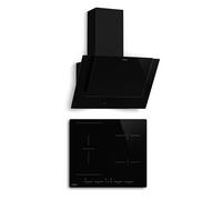 Klarstein HaloSync Induction Hob With Extractor - 60cm, 4 Zones, 8400W Boost, Touch Slider, Integrated Downdraft Extractor, Timer, Child Lock, Residual Heat Indicator, Black Ceramic Glass