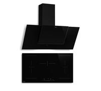 Klarstein HaloSync Induction Hob with Extractor - 90cm, 5 Zones, 11400W Boost, Touch Slider, Downdraft, Timer, Child Lock, Residual Heat Indicator Energy, Ceramic Glass, Built-In Extraction