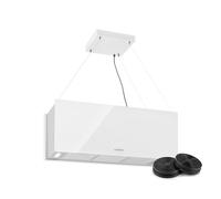 Klarstein Hanging Island Cooker Hood, Extractor Fan for Kitchen Islands, 577m³/h Airflow, Timer, Adjustable Kitchen Extractor Fan with Modern Design, 3 Mode Cooker Hoods, Activated Carbon Filters