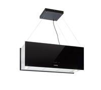 Klarstein Hanging Island Cooker Hood, Extractor Fan for Kitchen Islands, 590m³/h Airflow, Timer, Adjustable Kitchen Extractor Fan with Modern Design, 3 Mode Cooker Hoods, Activated Carbon Filters