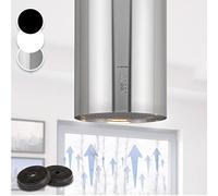Klarstein Hanging Island Cooker Hood, Extractor Fan for Kitchen Islands, 600m³/h Airflow, Timer, Adjustable Kitchen Extractor Fan w/Pipe Design, Timer, 3 Mode Cooker Hoods, Activated Carbon Filters