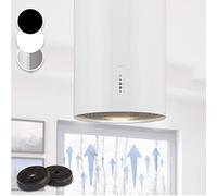 Klarstein Hanging Island Cooker Hood, Extractor Fan for Kitchen Islands, 600m³/h Airflow, Timer, Adjustable Kitchen Extractor Fan w/Pipe Design, Timer, 3 Mode Cooker Hoods, Activated Carbon Filters