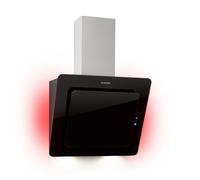 Klarstein Helena Head-Free Angled Extractor Hood - RGB Ambience Lighting, Recirculation & Exhaust Air, LED Lighting, Touch Control, Wall Kitchen Extractor Hood, Recirculating Cooker Hood, Black, 60cm