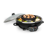 Klarstein Hot Pot and Grill Plate - Hot Pot Cooker, Electric Pot, Volume: 5 L, HotPot: 1350 W / 38 cm Ø, Grill Plate: 600 W / 22 cm Ø, Aluminium Heating Element, 2-in-1, Black