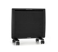 Klarstein Hot Spot Slimcurve Double 2-in-1 Heater - Convection / Infrared Heater, Overheating Protection, Weekly Timer, Wall Mounting or Floor-Standing with 2 Roller Feet, Sheet Steel, 1000 W, Black