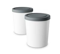 Klarstein Ice Cream Containers Set - 2X 1L Plastic Tubs with Lids, Dishwasher Safe, Lightweight, Durable, for Ice Cream, Slushies & Yogurt Makers, Accessory