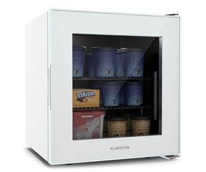 Klarstein IceAge 36 Mini Freezer, 36L Capacity, Adjustable Temp 0 to -18°C, LED Lighting, 2 Shelves, Energy-Efficient, Compact Tabletop Design, Countertop Freezer for Small Spaces, White