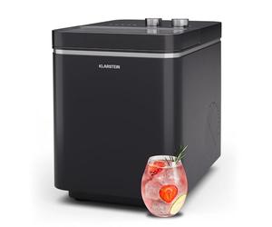 KLARSTEIN IceCraft Ice Maker - 12kg/24h, 6-Min Ice Cubes, 2 Sizes, Automatic Cleaning, Easy Operation, Modern Design, Small Ice Cube Machine for Home, Bar, Kitchen - Black