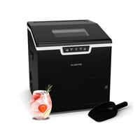 Klarstein Icefestival Cube Ice Maker Machine, 20kg/24h, 400W, Grated Ice Option, 1.9L Storage, 1.8L Tank, Automatic Cleaning, LED Display, Black - Ideal for Home, Bars, Events