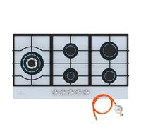 Klarstein Ignito Chef Edition Gas Hob - 5 Sabaf Burners, Tempered Glass, 3.6kW Output, SnapJetIgnition, Wok Compatible, 90cm Wide, Easy Clean, for Natural & LPG Gas