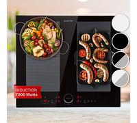 Klarstein Induction Hob, 7000W Electric Hob Induction Cooker, 4 Ring Electric Pan Hob, Built-In Table Top Cookers w/ 4 Hobs, Touch Control, Induction Heater Cooktops, Electric Hot Plates for Cooking