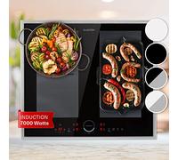 Klarstein Induction Hob, 7000W Electric Hobs Induction Cooker, 4 Ring Electric Pan Hob, Built-In Table Top Cookers w/ 4 Hobs, Touch Control, Inductions Heater Cooktops, Hot Plates for Cooking