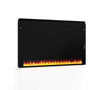 KLARSTEIN Infrared Heater 1110W - Wall Mounted, Graphene & Tempered Glass, IPX4 Rated, LED Display, Flame Effect, Energy Efficient IR Panel Heater for Living Spaces & Wet Areas