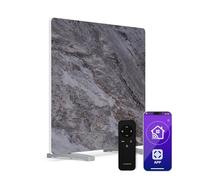 Klarstein Infrared Panel Heater 420W - Wall Mounted or Freestanding, Smart App & Remote Control, Marble Design, Thermostat, Timer, Child Lock, IP43, for 8 m² Rooms, Grey