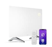 Klarstein Infrared Panel Heater 480W - Wall Mounted or Freestanding, Smart App & Voice Control, Glass Design, Thermostat, Timer, Child Lock, IP43, for 9 m² Rooms, White